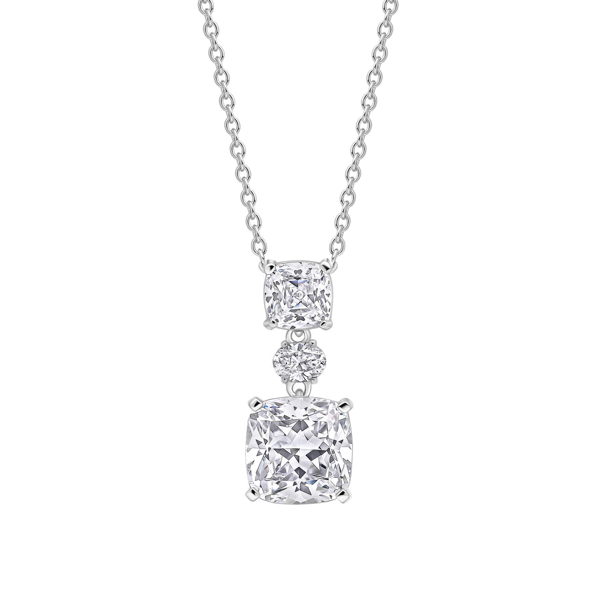 Diamonfire Clear Cubic Zirconia Statement Cushion Cut Pendant P5583