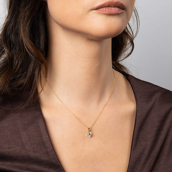 Diamonfire Gold Clear Cubic Zirconia Timeless Cushion Cut Pendant P5585