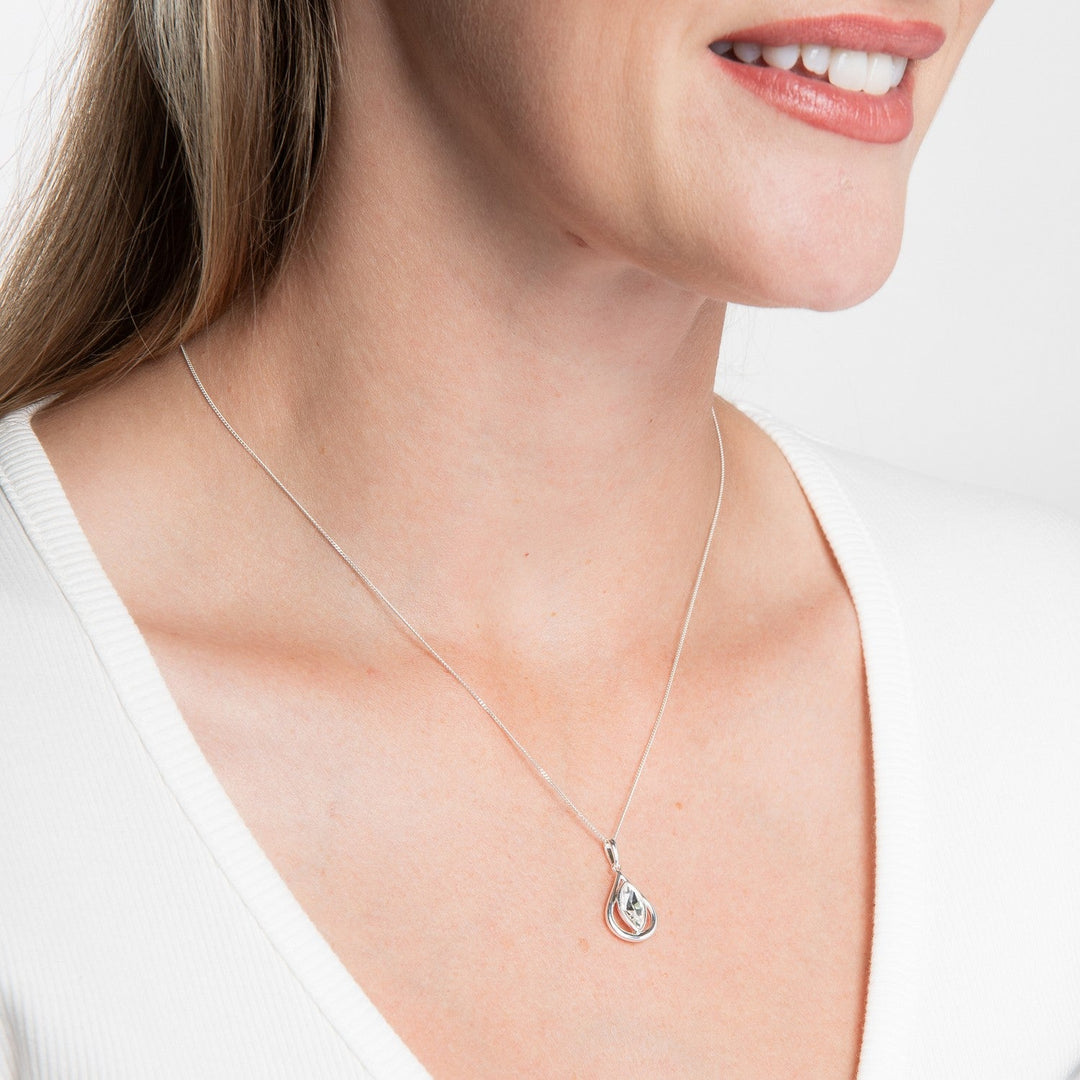 Beginnings Sterling Silver Crystal Pendant P5639C