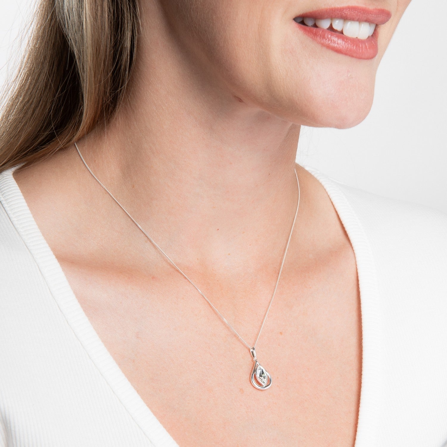 Beginnings Sterling Silver Crystal Pendant P5639C