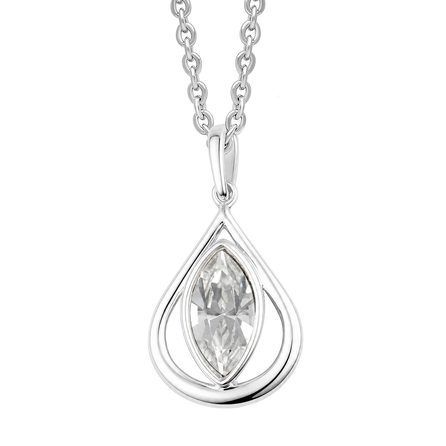 Beginnings Sterling Silver Crystal Pendant P5639C