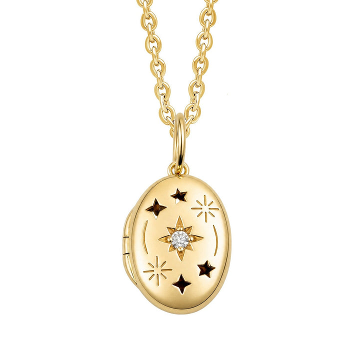Beginnings Sterling Silver Gold Cubic Zirconia Pendant P5640C
