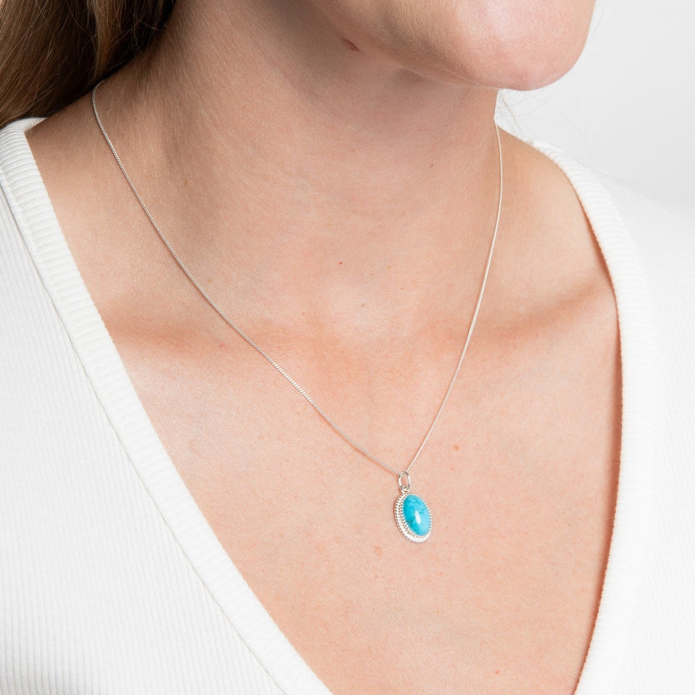 Beginnings Sterling Silver Blue Magnesite Pendant P5644T