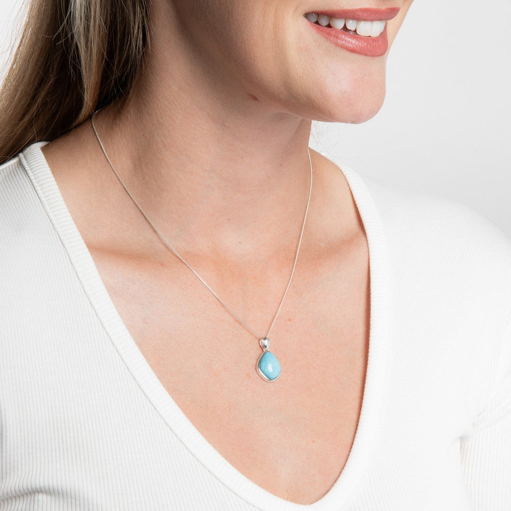 Beginnings Sterling Silver Blue Magnesite Pendant P5649T