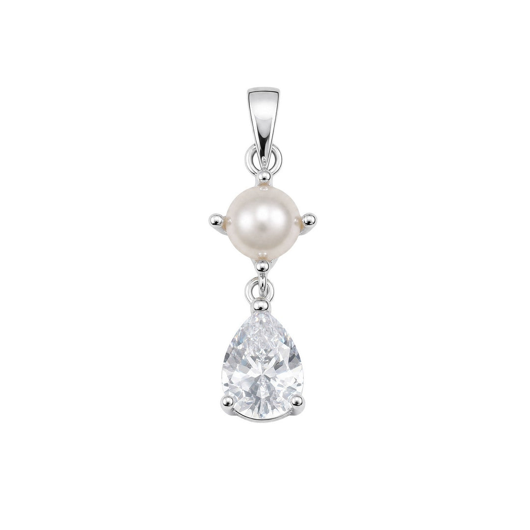 Beginnings Sterling Silver Cubic Zirconia Freshwater Pearl Pendant P5661C