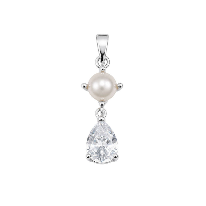 Beginnings Sterling Silver Cubic Zirconia Freshwater Pearl Pendant P5661C