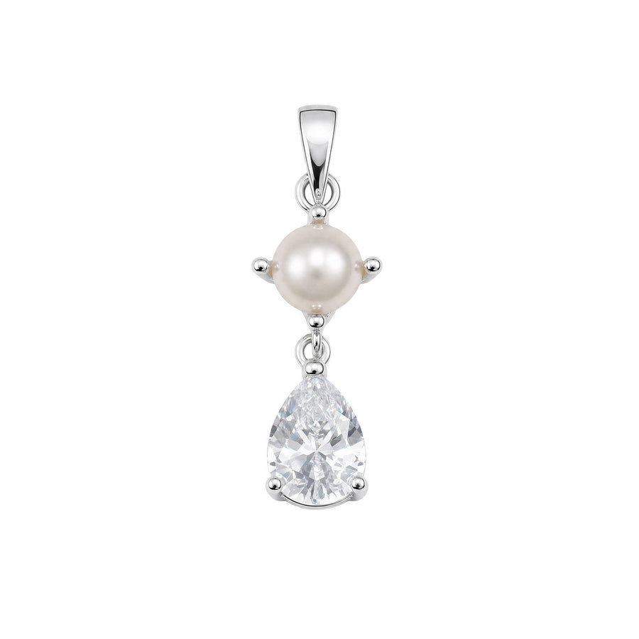 Beginnings Sterling Silver Cubic Zirconia Freshwater Pearl Pendant P5661C