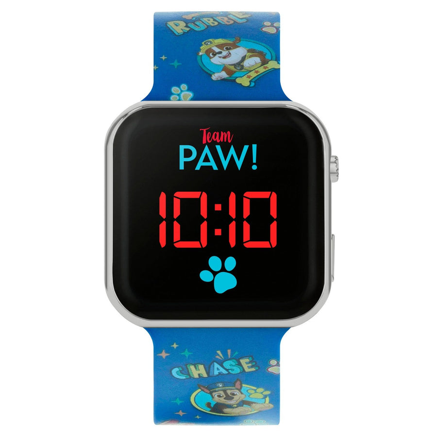 Pre School Paw Patrol Printed Strap Led Blue Watch PAW4354