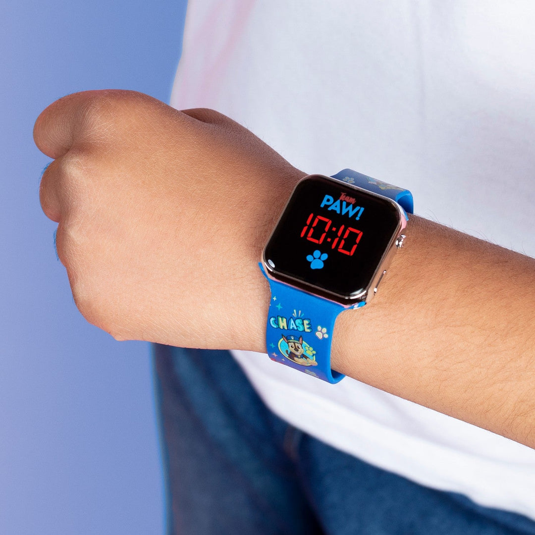 Pre School Paw Patrol Printed Strap Led Blue Watch PAW4354