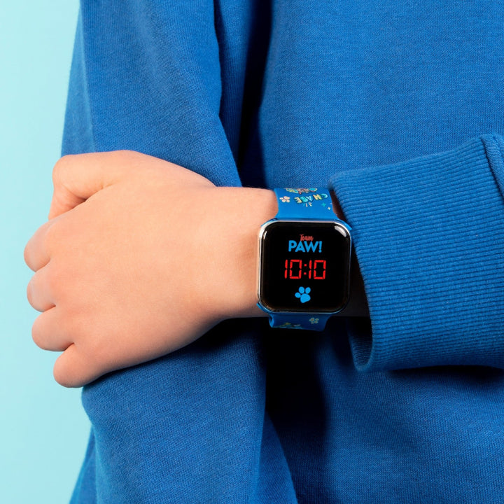 Pre School Paw Patrol Printed Strap Led Blue Watch PAW4354