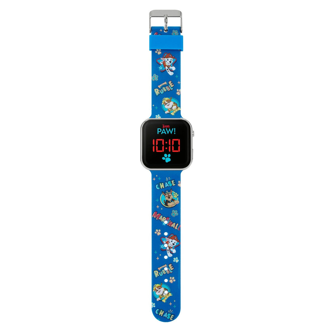 Pre School Paw Patrol Printed Strap Led Blue Watch PAW4354