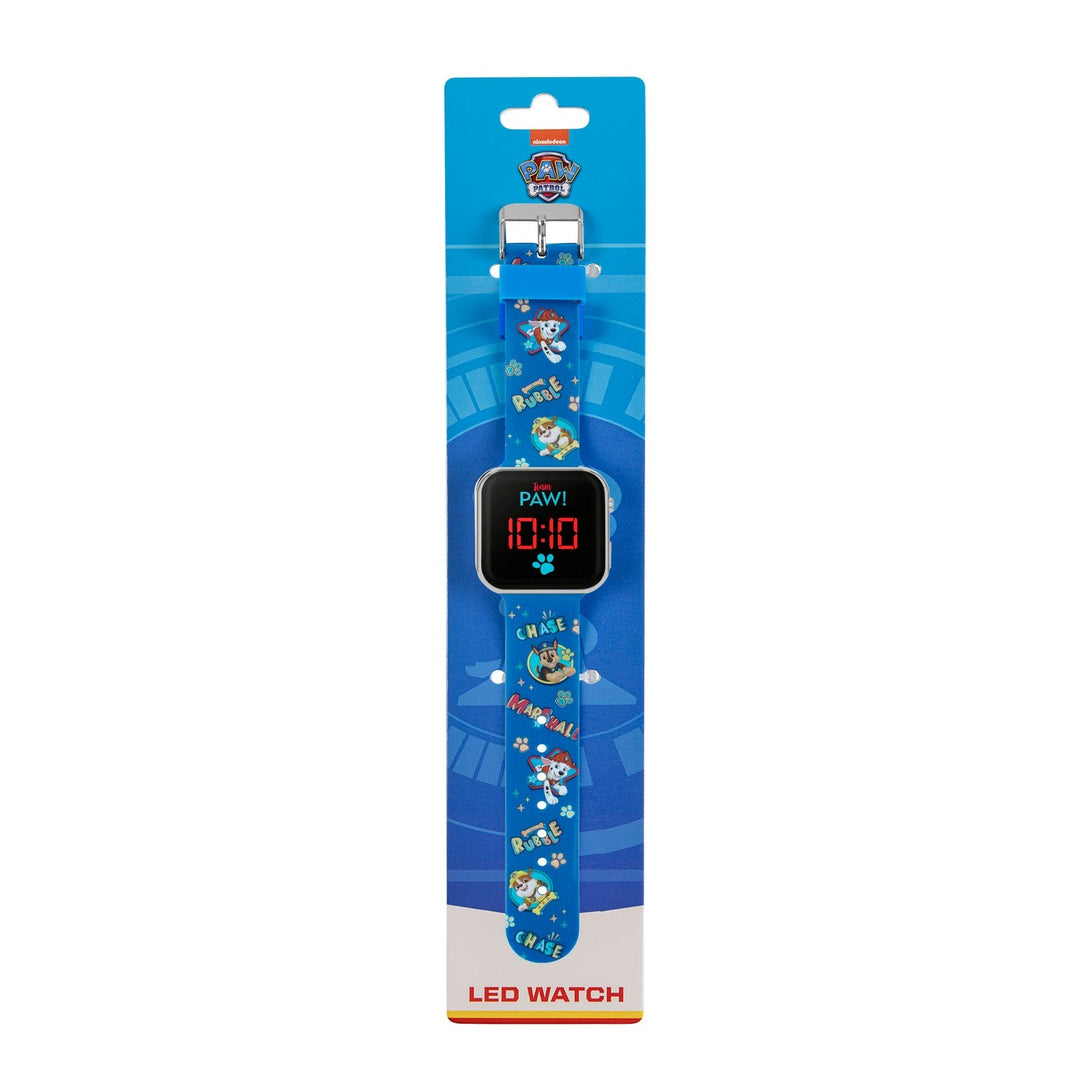 Pre School Paw Patrol Printed Strap Led Blue Watch PAW4354