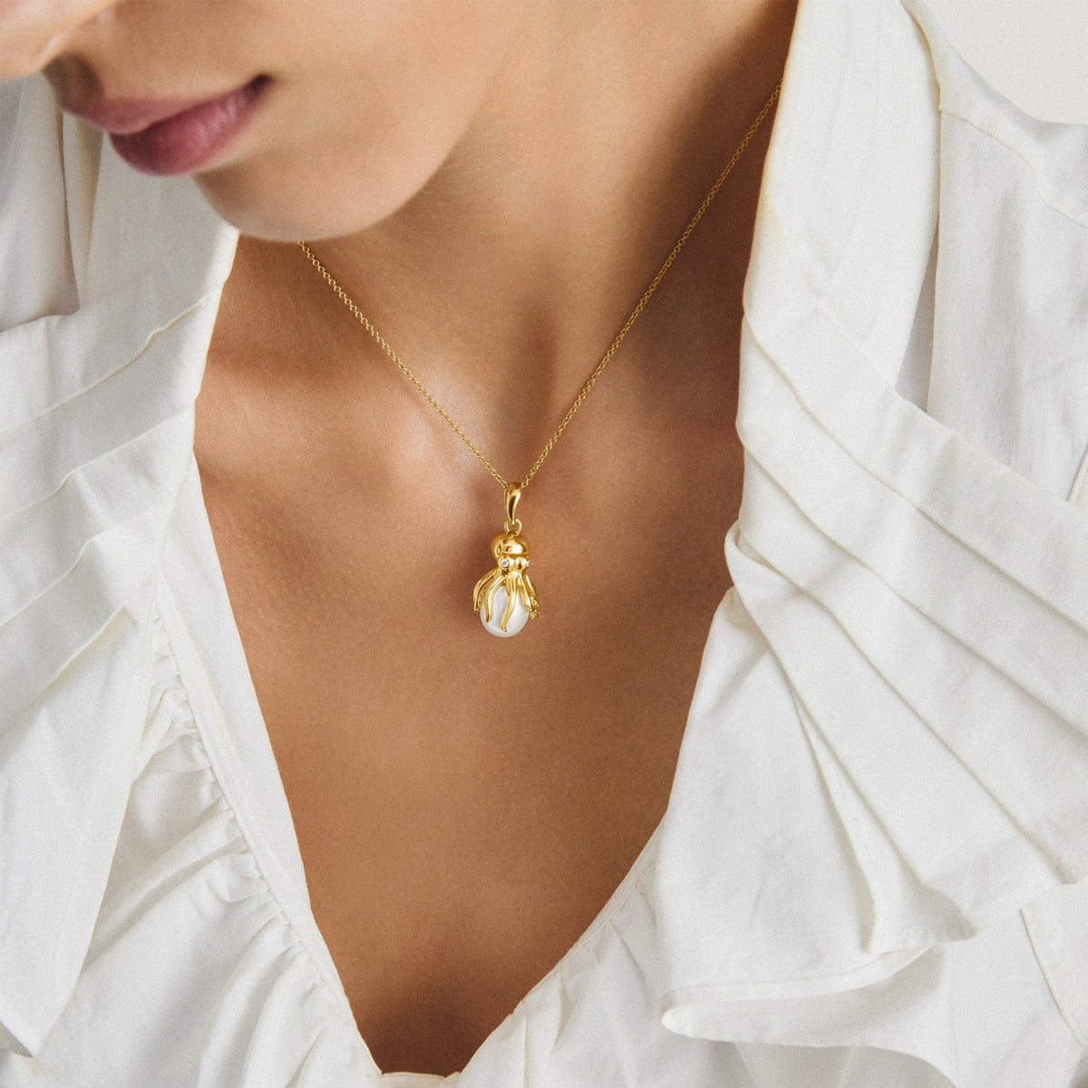 Thomas Sabo 18k Gold Plated Fluid Elegance Pendant PE1010-M01-14