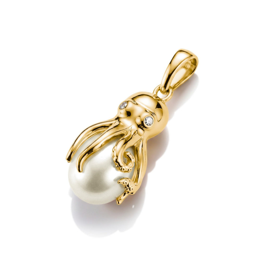 Thomas Sabo 18k Gold Plated Fluid Elegance Octopus With Pearl Pendant PE1010-M01-14