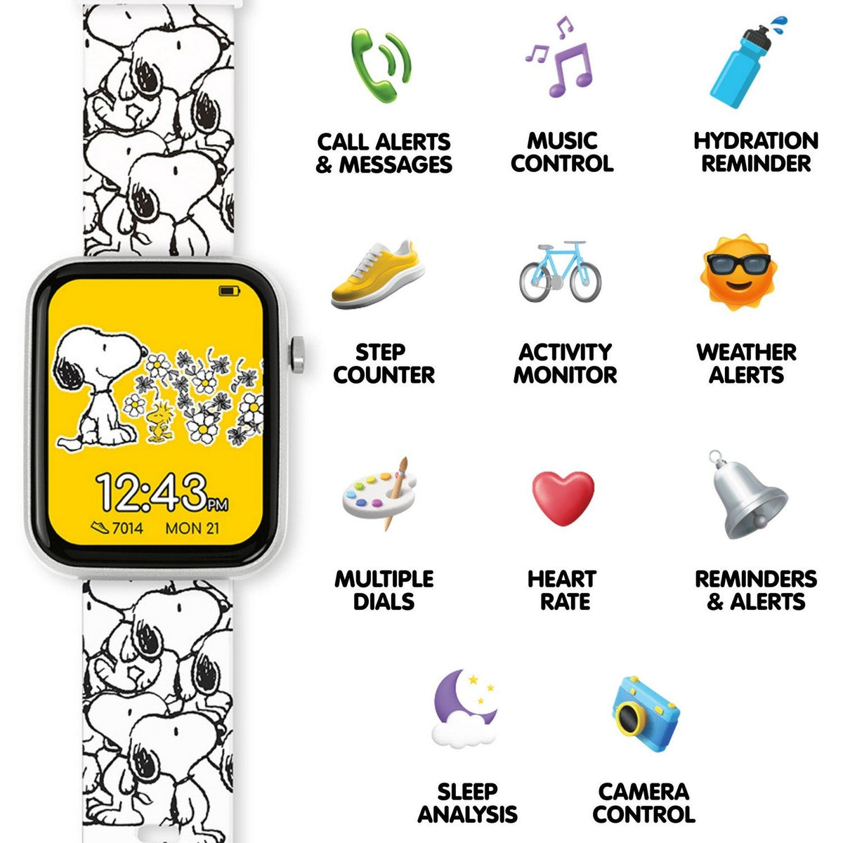 Collectable Peanuts Snoopy Printed Strap Smart Watch PEA4053