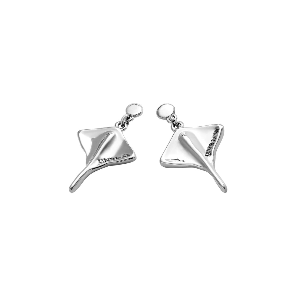 Metal Alloy Sterling Silver Plated Stingray Earrings PEN0956MTL000