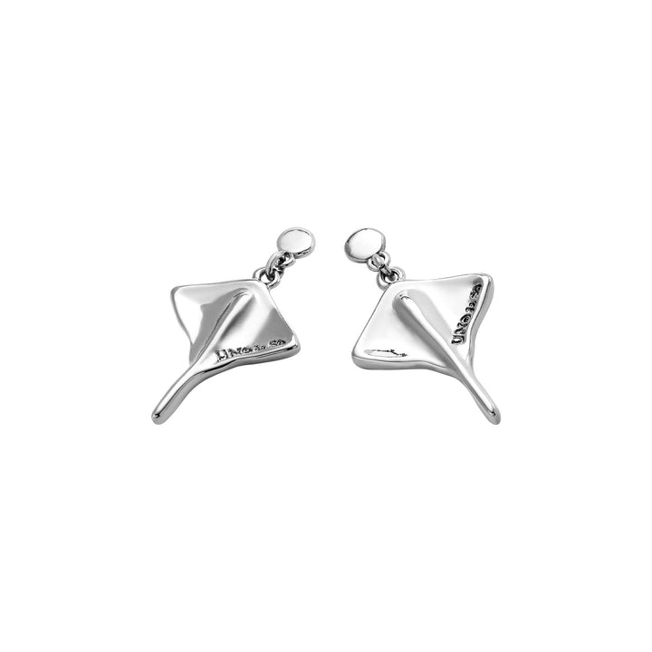 Metal Alloy Sterling Silver Plated Stingray Earrings PEN0956MTL000