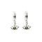 Metal Alloy Plated Sterling Silver Eye Faceted Crystal Green Hoop Earrings PEN1005VRDMTL