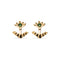 Metal Alloy Gold 18K Detachable Eyelashes Green Faceted Crystal Stud Earrings PEN1006VRDORO
