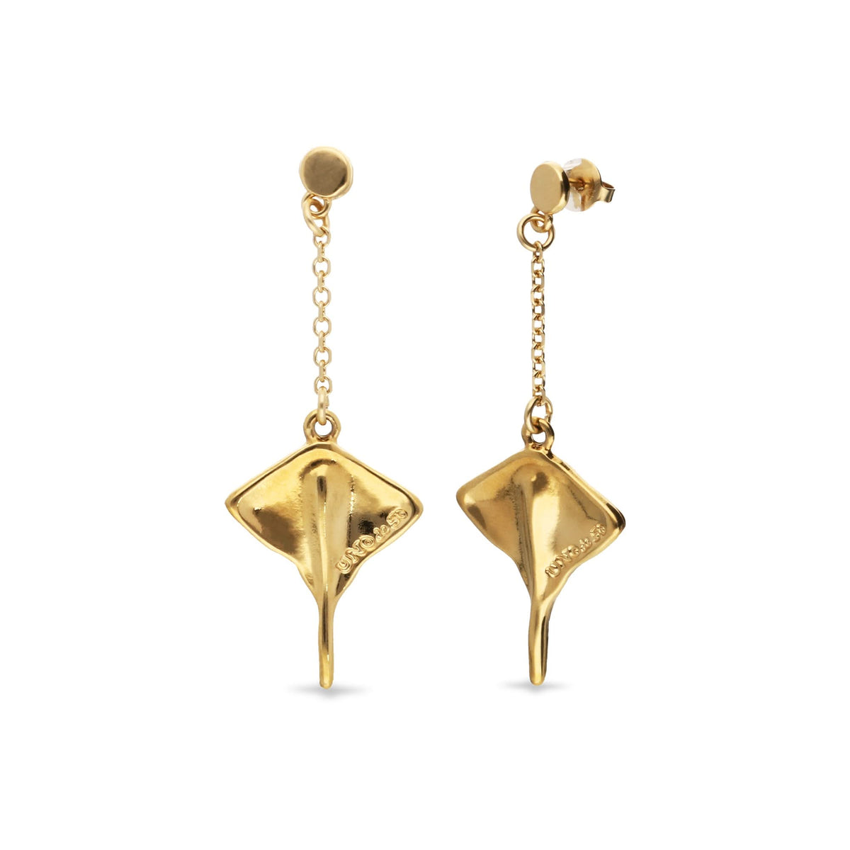 Metal Alloy 18K Gold Plated Long Chain Stingray Earrings PEN1009ORO000