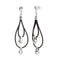 Leather Long Double Sterling Silverplated Ball Detail Earrings PEN1061MARMTL