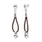 Leather Long Sterling Silverplated Ball Detail Earrings PEN1062MARMTL