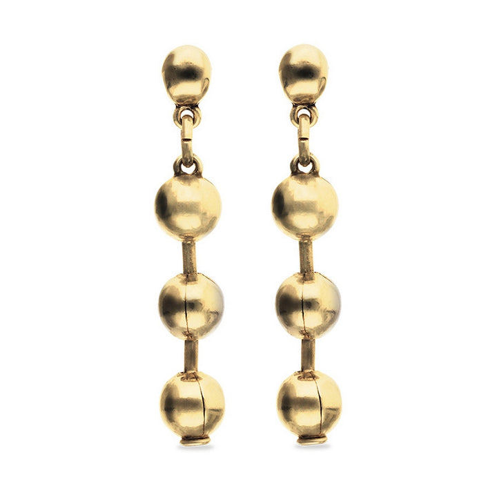 18K Gold Plated Balls Long Ear Earrings PEN1064ORO000