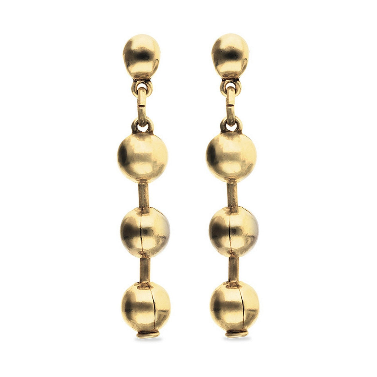 18K Gold Plated Balls Long Ear Earrings PEN1064ORO000