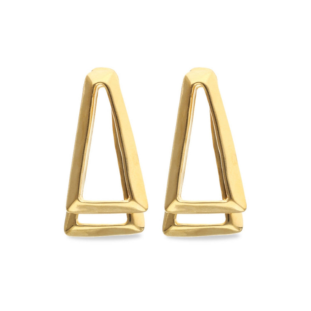 18K Gold Plated Double Triangular Earrings PEN1065ORO000