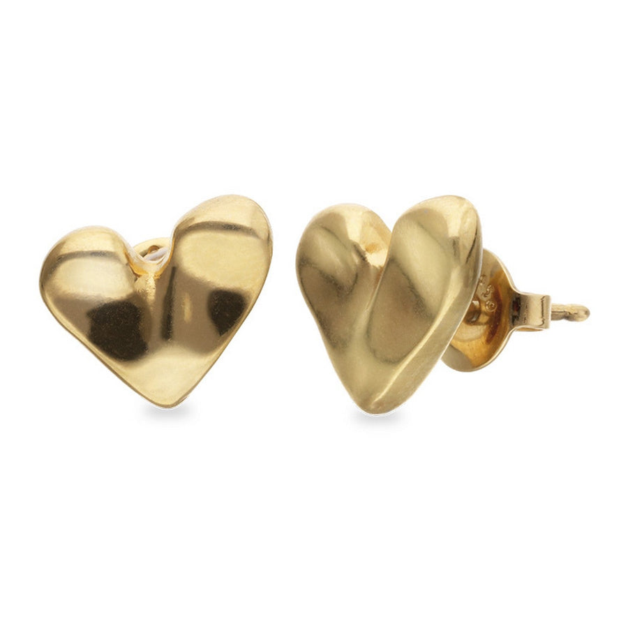 18K Gold Plated Heart Shaped Earrings PEN1066ORO000