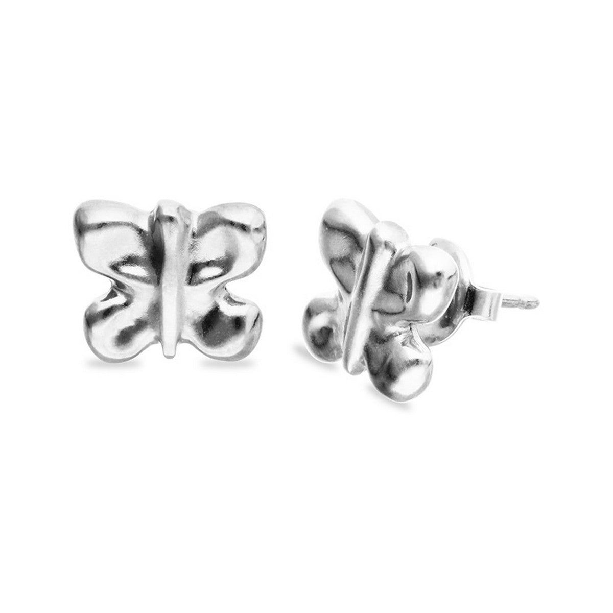 Sterling Silver Plated Metal Alloy Butterfly Earrings PEN1067MTL000