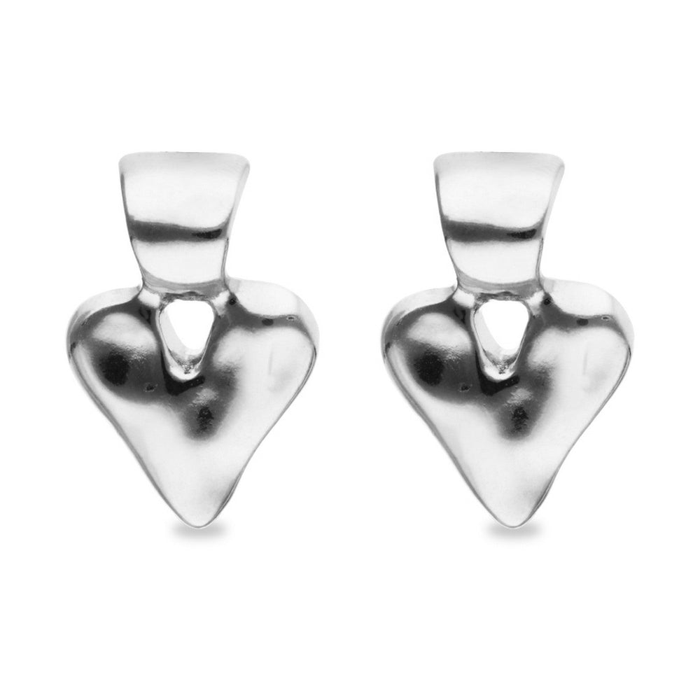 Sterling Silver Plated Heart Shaped Earrings PEN1068MTL000