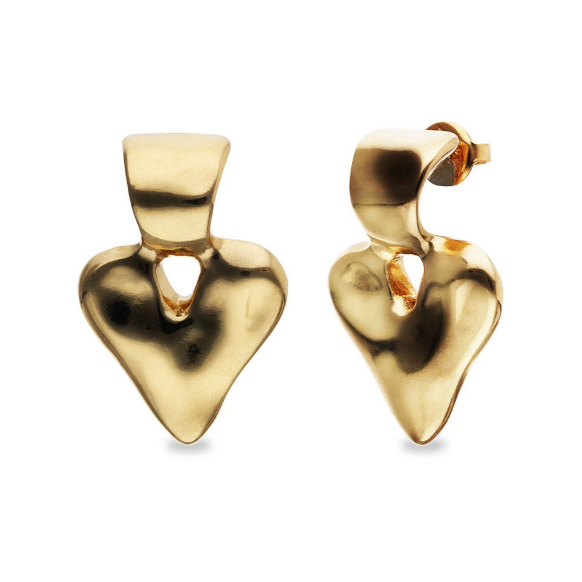 18K Gold Plated Heart Shaped Earrings PEN1068ORO000