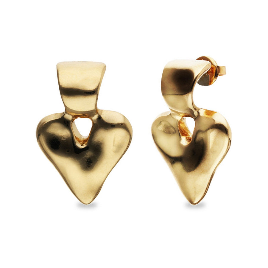 18K Gold Plated Heart Shaped Earrings PEN1068ORO000