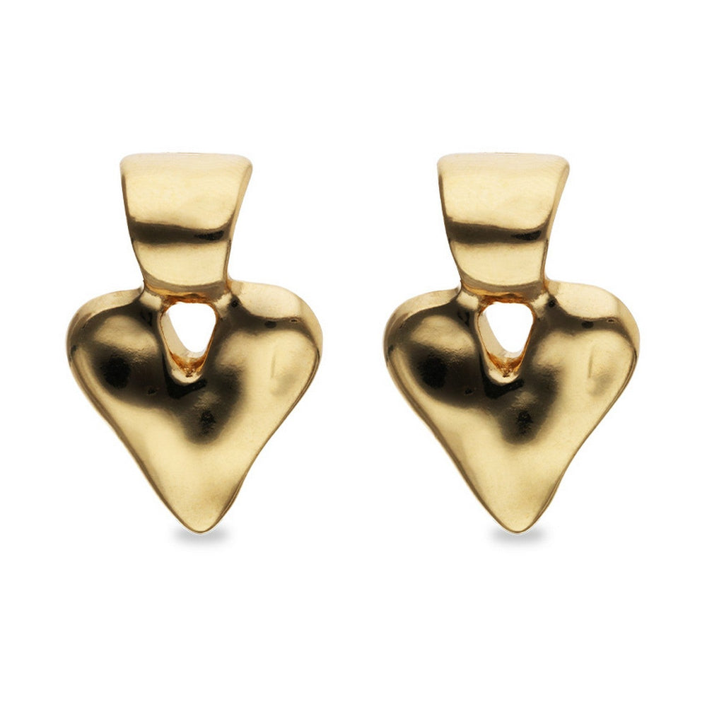 18K Gold Plated Heart Shaped Earrings PEN1068ORO000