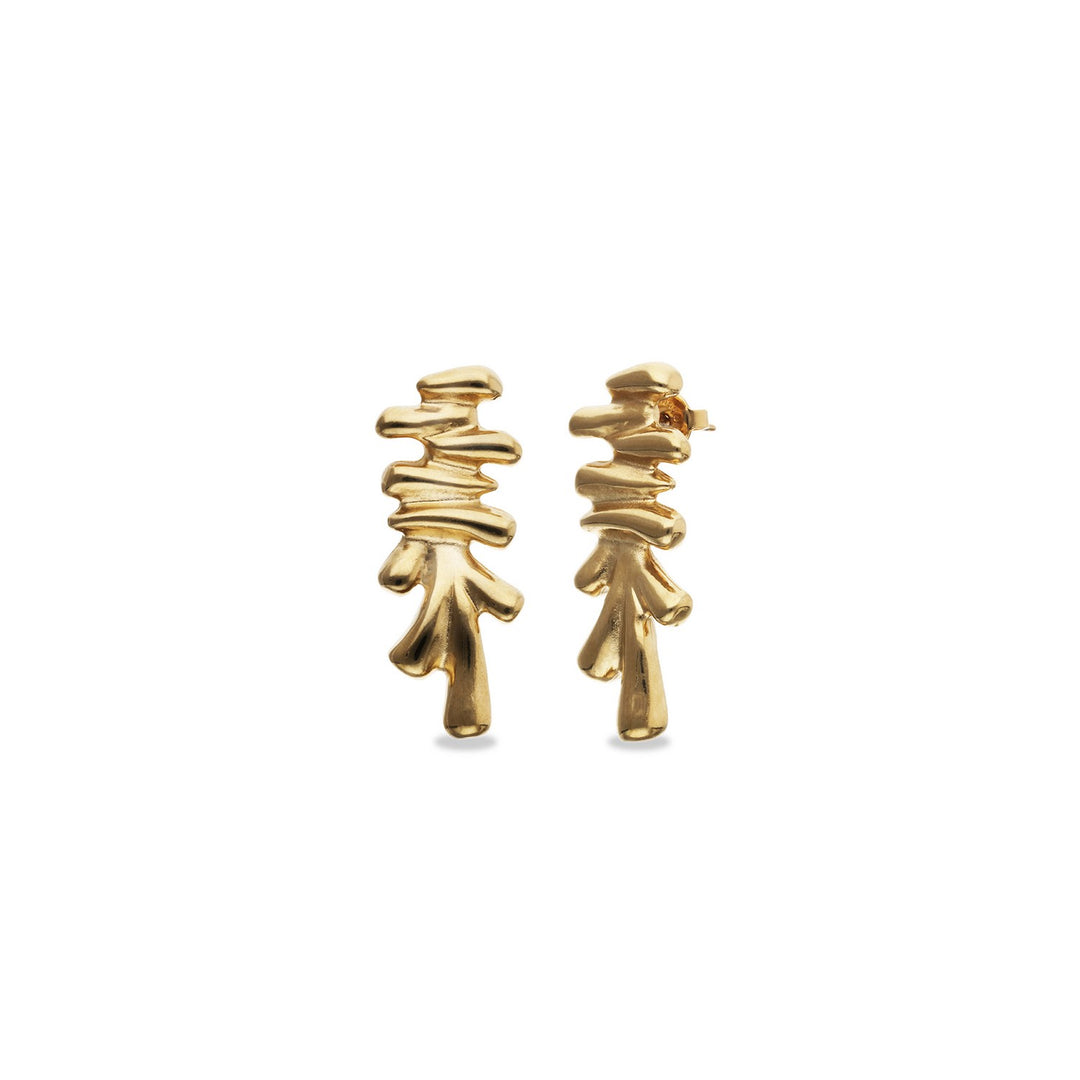 18K Gold Plated Irregular Shapes Earrings PEN1070ORO000