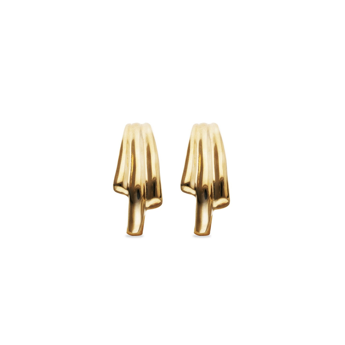 18K Gold Plated Elongated Organic Shapes Earrings PEN1071ORO000