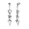 Sterling Silver Plated Heart Shaped Long Earrings PEN1072MTL000