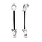 Leather And Sterling Silver Plated Long Hearts Earrings PEN1073MARMTL
