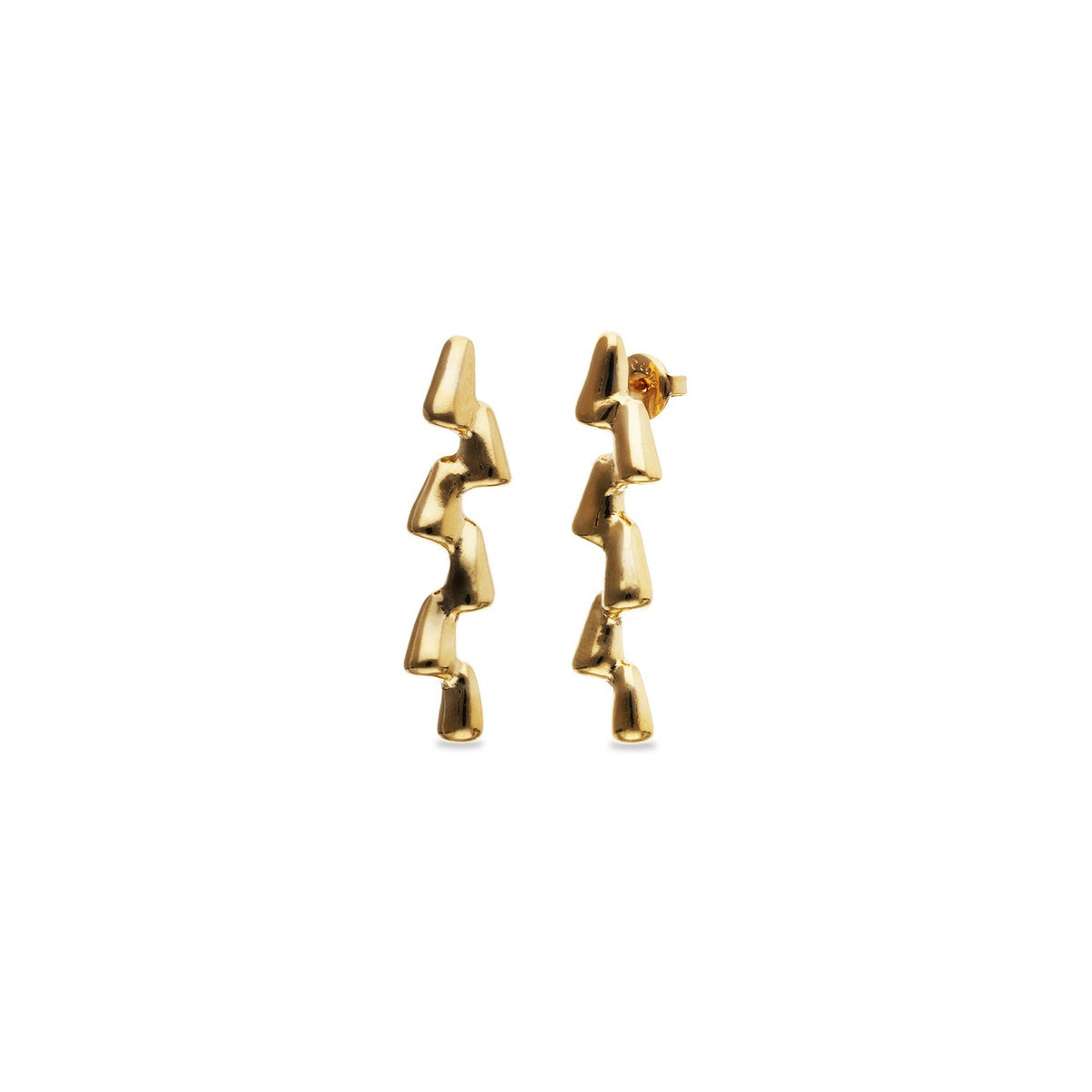 18K Gold Plated Elongated Zigzag Earrings PEN1074ORO000