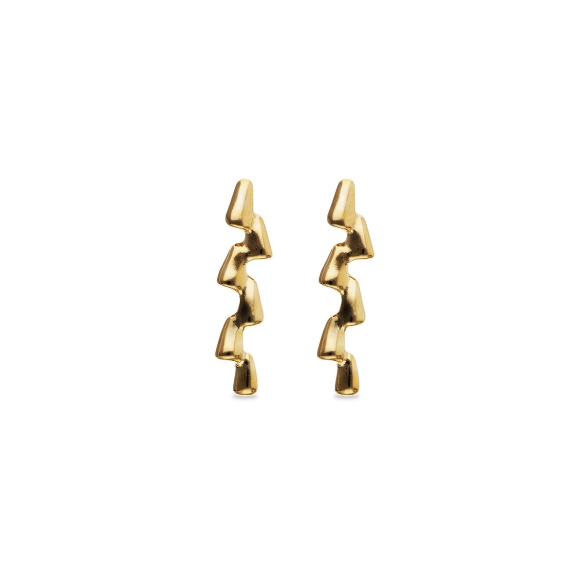 18K Gold Plated Elongated Zigzag Earrings PEN1074ORO000