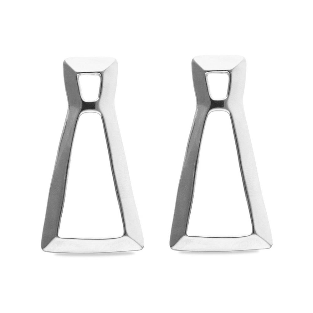 Sterling Silver Plated Triangular Earrings PEN1075MTL000