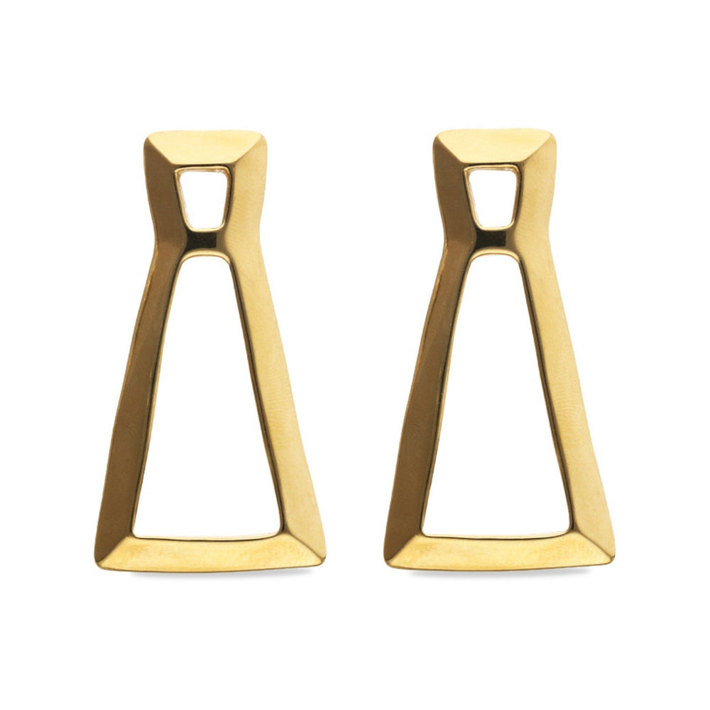 18K Gold Plated Triangular Earrings PEN1075ORO000