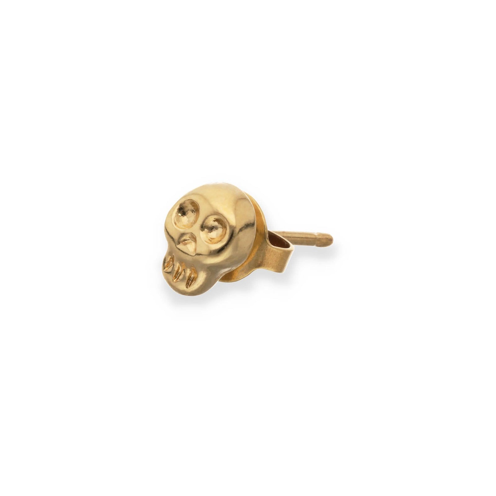 Metal Alloy Gold 18K Plated Skull Single Earring PIE0017ORO000