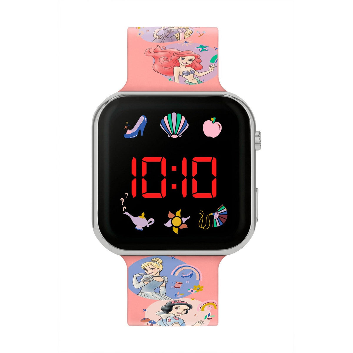 Disney Princess Pink Printed Strap Led Watch PN4398