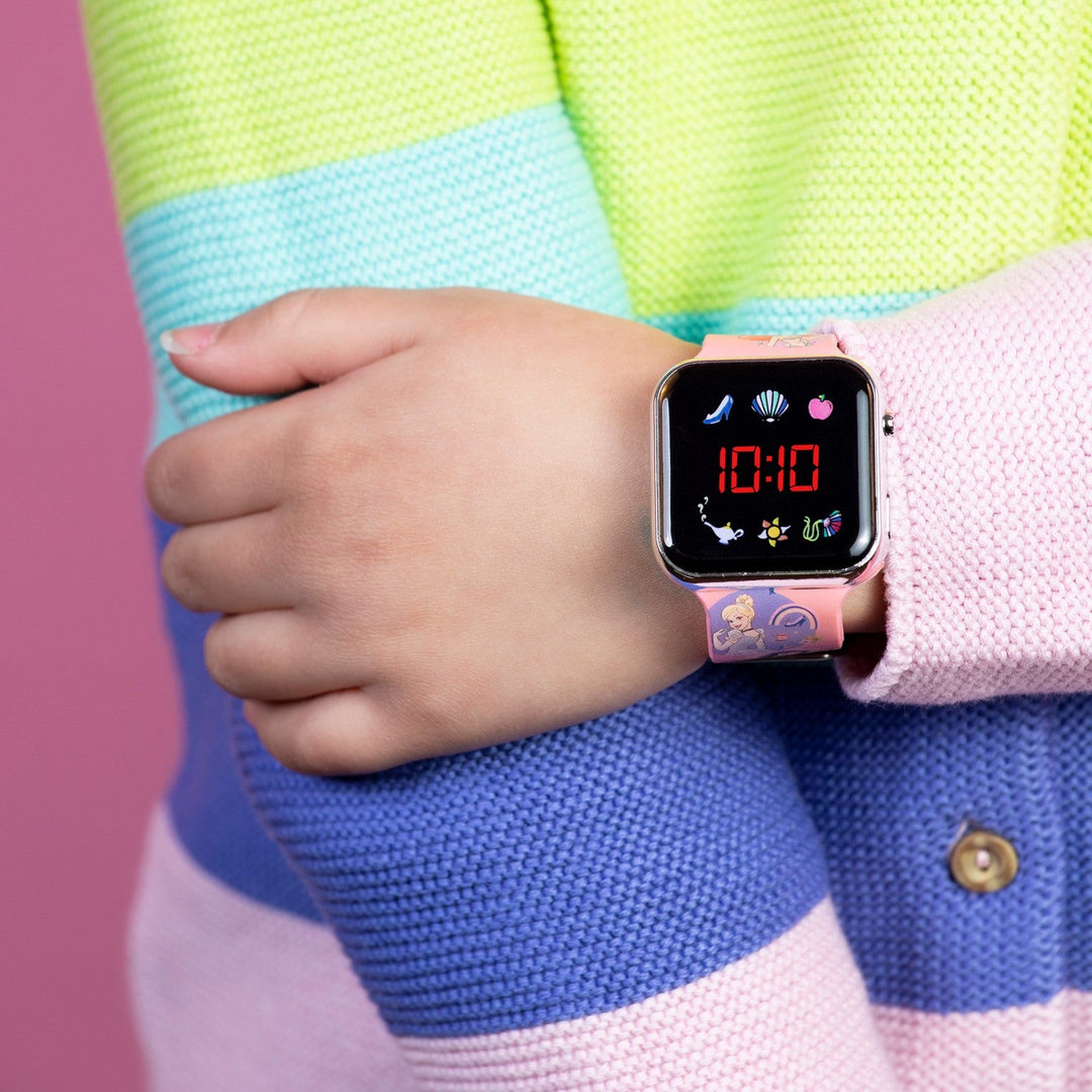 Disney Princess Pink Printed Strap Led Watch PN4398