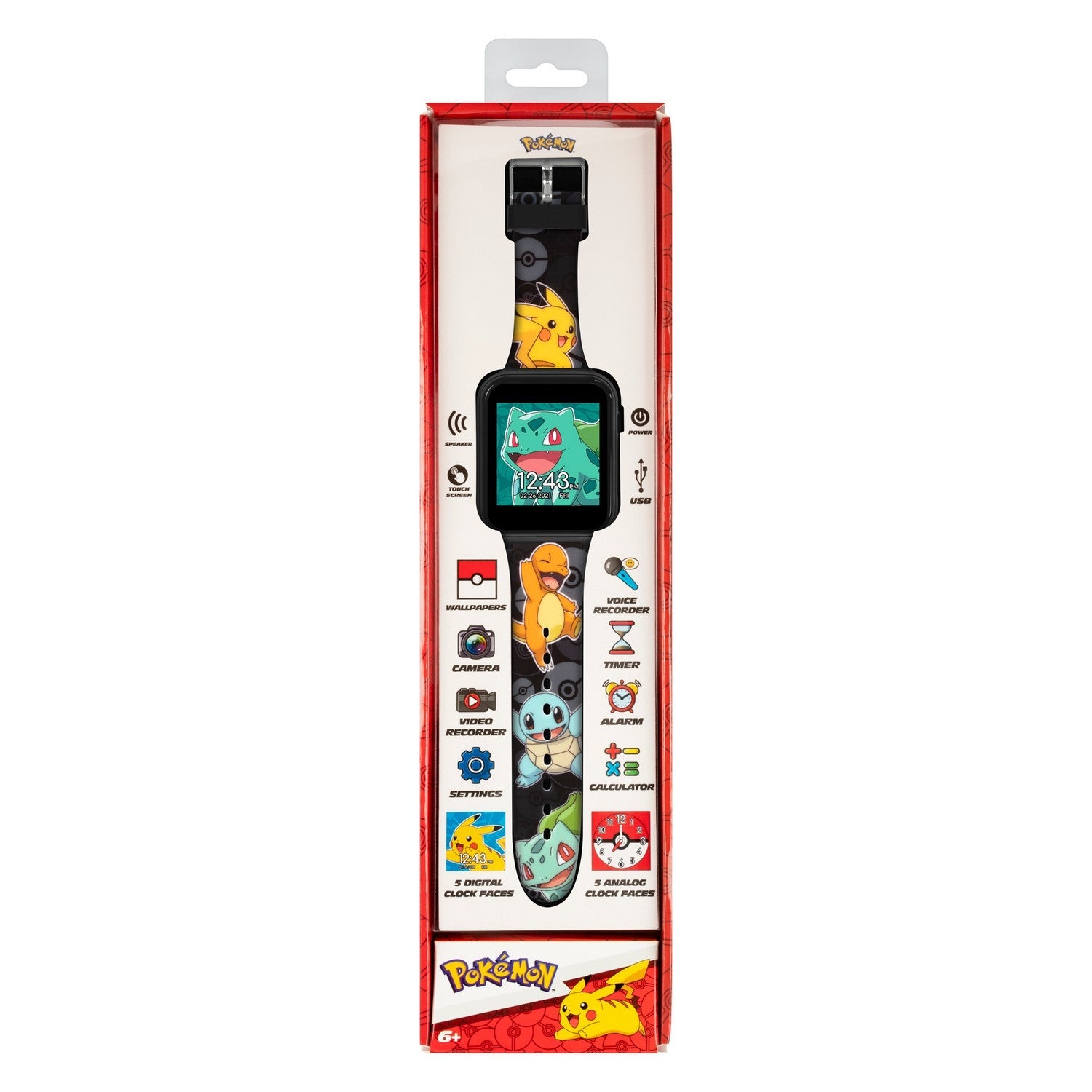 Kids Film And Cartoon Pokemon Pokémon Printed Strap Interactive Yellow Watch POK4231ARG