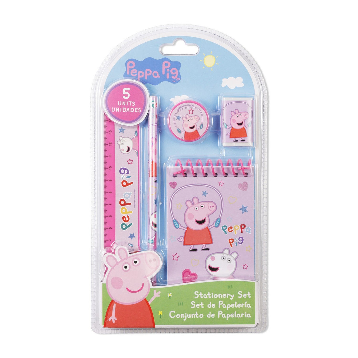 Pre School 5 Pcs Peppa Pig Set With Note Pad Stationery PP17109