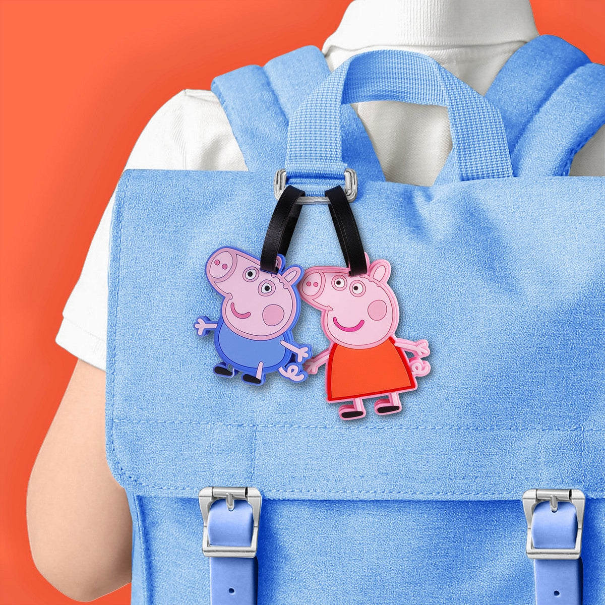 Pre School 2 Pcs Luggage Tag Peppa Pig Pink Set PP17129