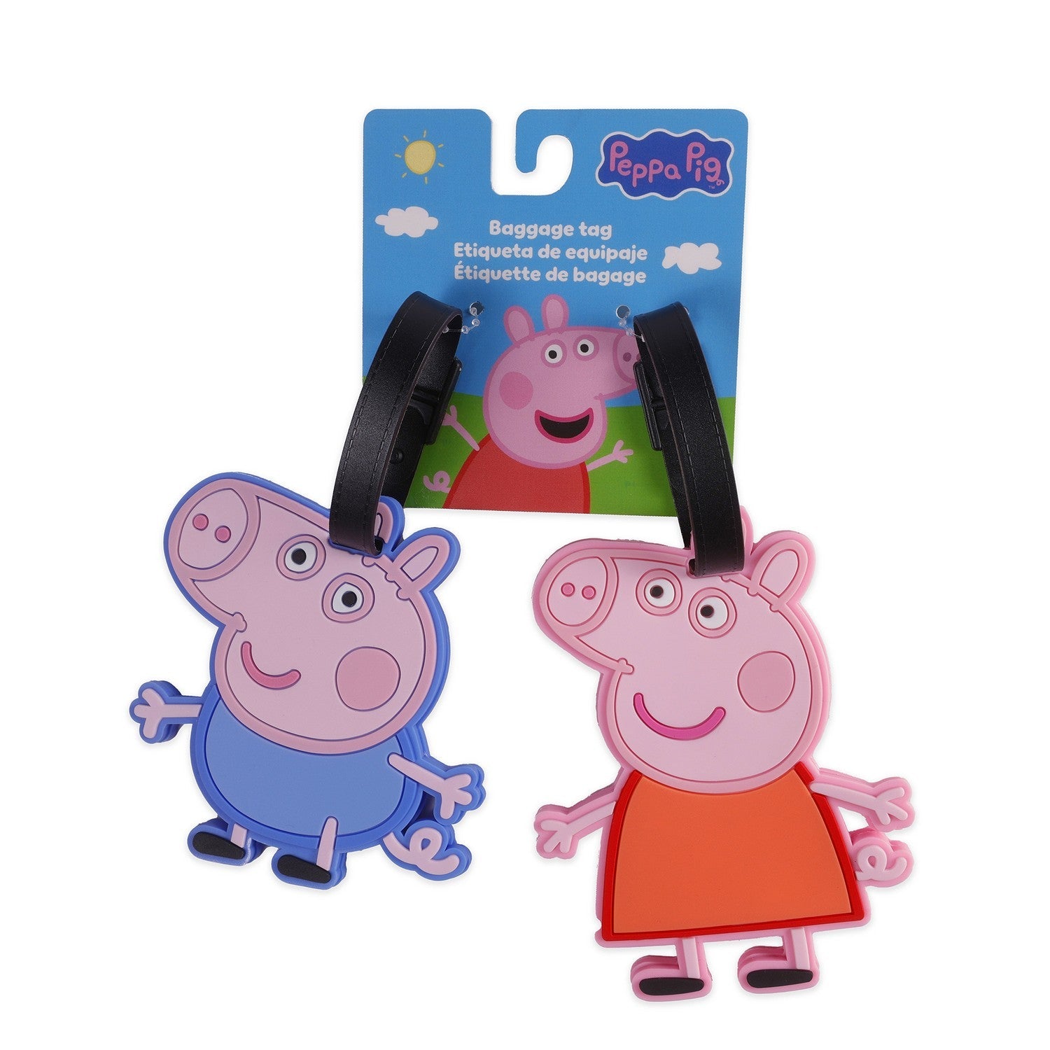 Pre School 2 Pcs Luggage Tag Peppa Pig Pink Set PP17129